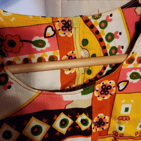 🌼 Vintage 60s Handmade Mod Shift Dress Yellow 🌸 - Picture 4 of 7